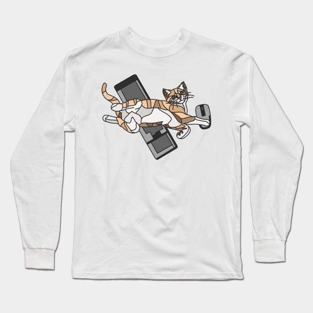 Cat helps use Keyboard and Mouse Long Sleeve T-Shirt by Archit.Haus